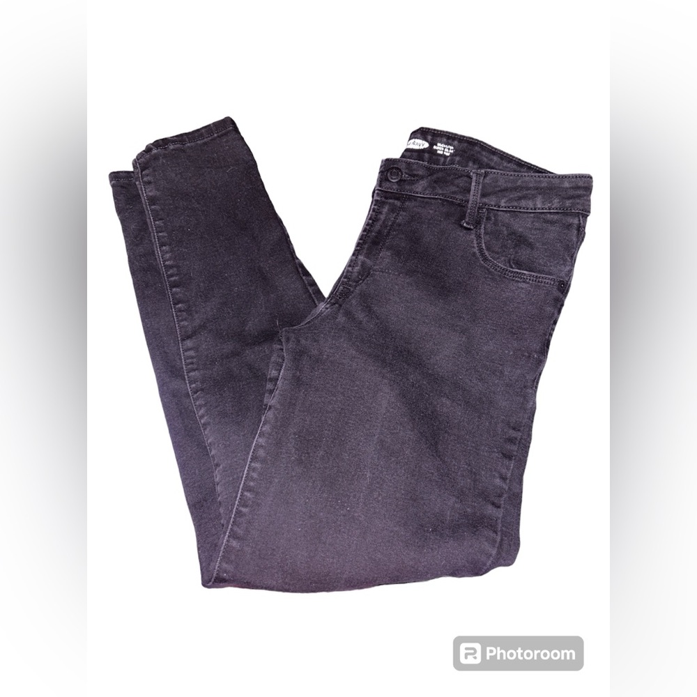 Old Navy Black Rockstar Super Skinny Mid Rise Jeans Size 12 Short